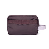 Back view of vegan water resistant toiletry bag, sustainable eco swag for corporate gifting.