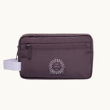 rPET Washbag in maroon, showing logo placement