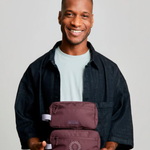 Burgundy RPET wash bag, personalised corporate gifts made from recycled materials