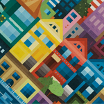 San Francisco blockprint packaged with backing board. Employee appreciation gifts with sustainable design.