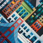 San Francisco blockprint packaged with backing board. Unique gifts for colleagues, clients and home office decor.
