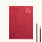 Debossed San Francisco notebook in red, premium corporate gift