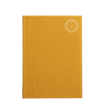 Debossed San Francisco notebook in yellow, branded gifts for clients