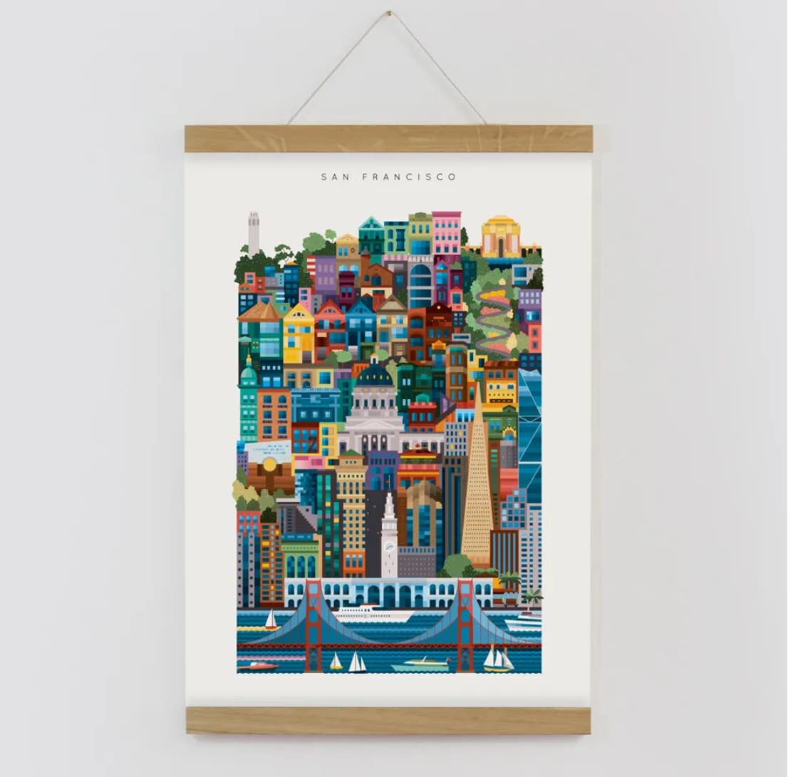 San Francisco blockprint framed luxury corporate merchandise unique gift employee appreciation