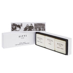 Sitti Olive Oil Soap Gift Box, open, showing the three soap bars inside