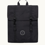 Water Resistant Slim Backpack 12L in black, front, showing logo placement