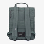 Water Resistant Slim Backpack 12L in laurel, back, showing logo placement
