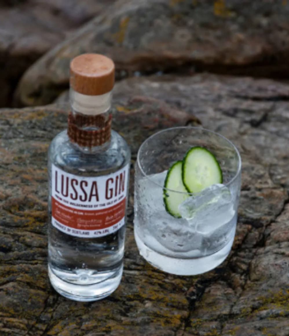 Small Batch Scottish Gin, 20cl. An award winning, aromatic gin made with 15 botanicals grown or gathered on the Isle of Jura