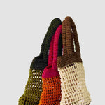 Small crochet tote bag available in three colours premium corporate gift brand activation UK
