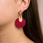 Burgundy tassel gold hoop earrings for VIP premium corporate gifting and brand activations 
