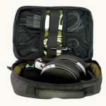 Inside view of handcrafted travel organiser made from recycled tyre inner tubes