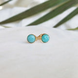 Turquoise stud earrings, corporate gift for women