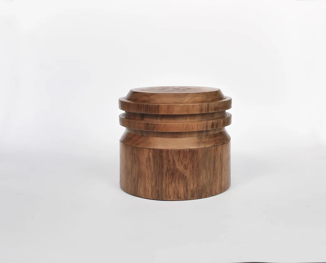 Handcrafted Tzalam wooden box with lid open, client appreciation gift