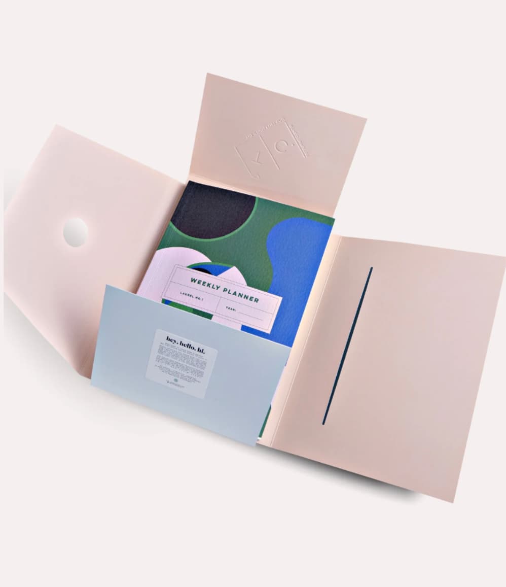 Undated Weekly Planner, packed in a card box