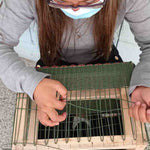 Woman artisan in Guatemala handweaving the upcycled desk organiser