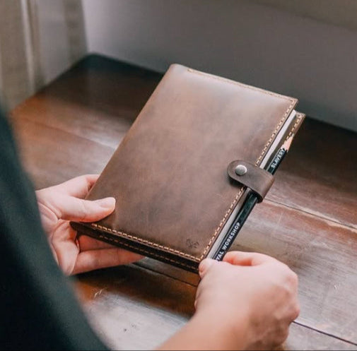 Personalised vegan leather journal cover executive corporate gift Fairtrade certified VIP client