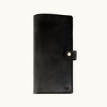 Black vegan leather passport holder for corporate gifts