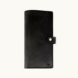 Black vegan leather passport holder for corporate gifts