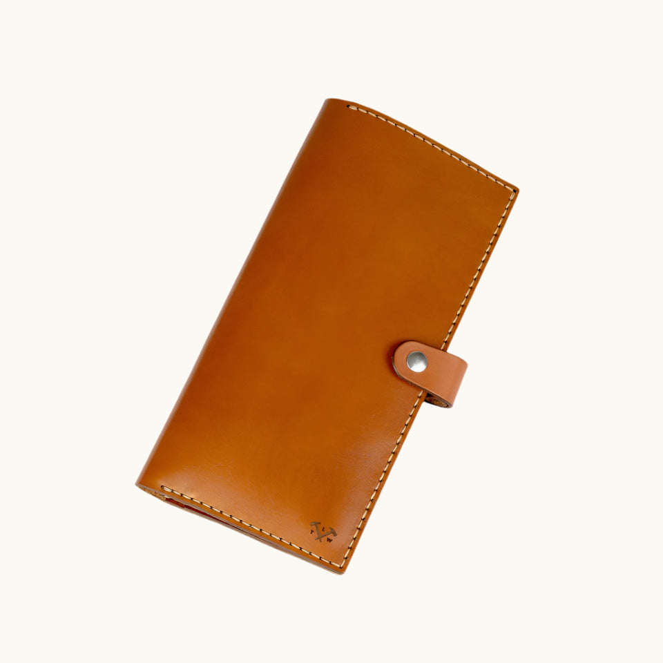Brown vegan leather passport holder for executives corporate gifts

