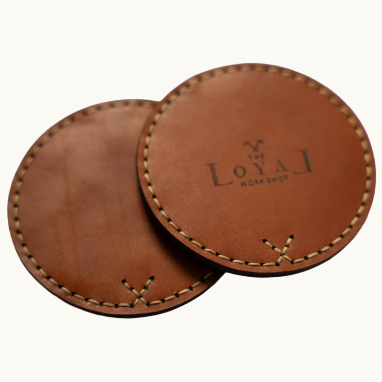 Vegan leather coasters set of 2, Fair Trade corporate gift.