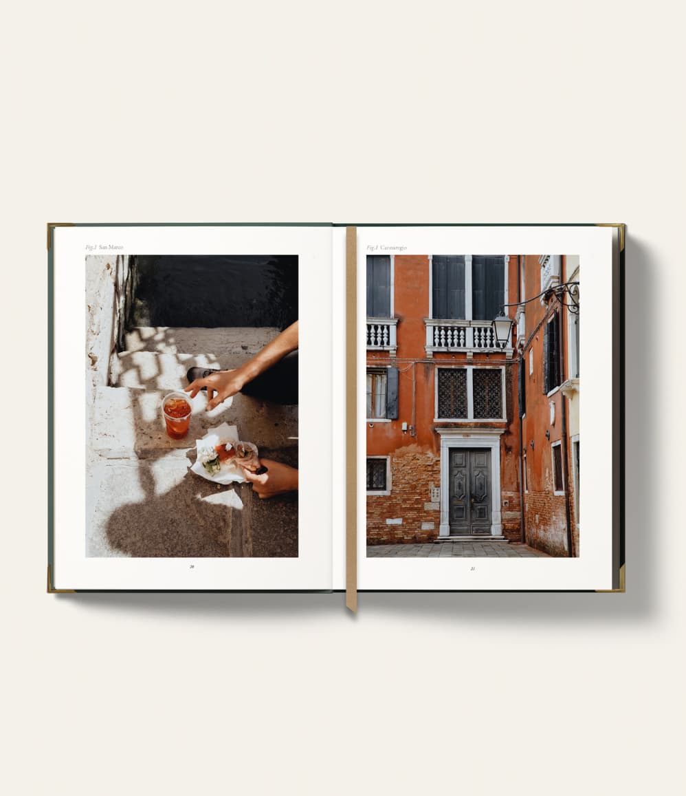 Venice Travel Guide, page showing photos of Venice houses and restaurants