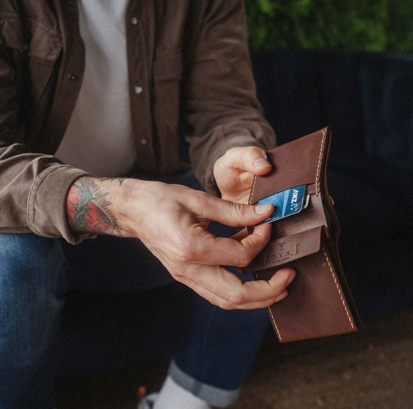  Vintage brown Fairtrade leather wallet for sustainable corporate gifts for clients and employees