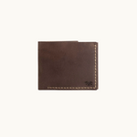 Vintage Brown Leather Wallet showing hand-stitched leather detail