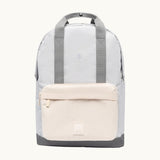 Water Resistant Backpack 15L in grey and cream, front, showing logo placement