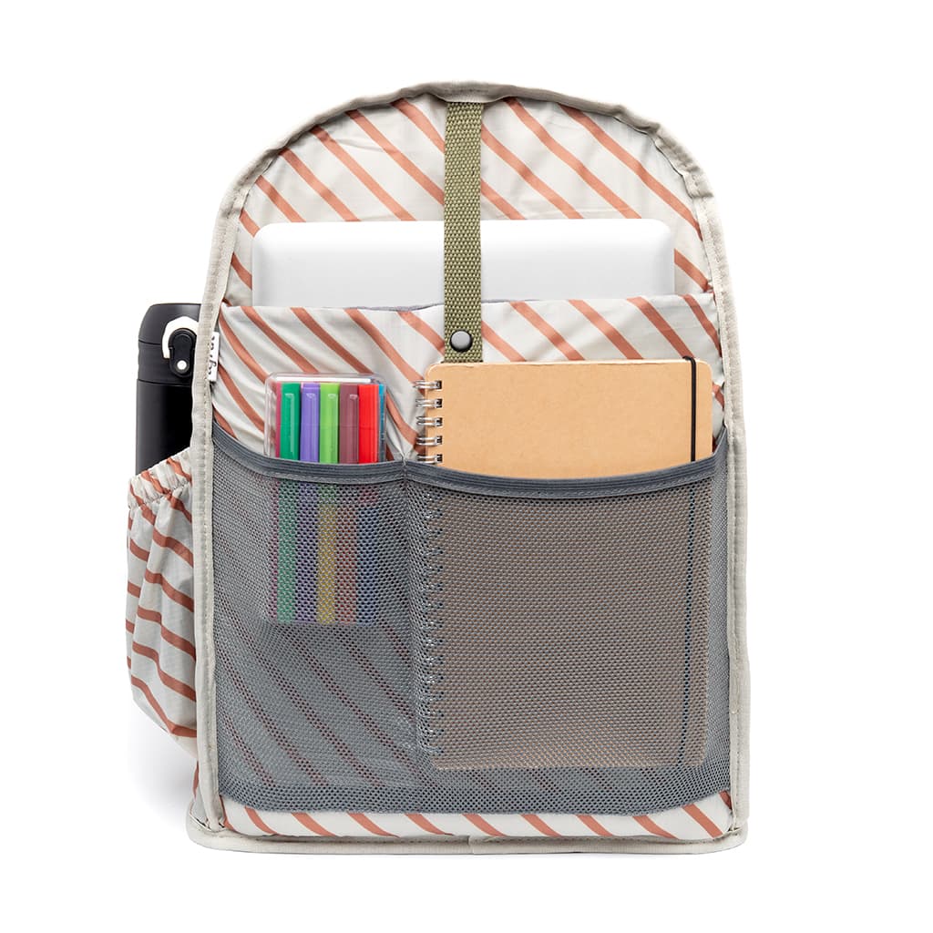 Water Resistant Backpack 15L in olive green, inside