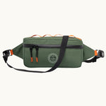 Water Resistant Frame Bag in olive, showing logo placement