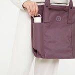 Water-Resistant Tote Bag, detail showing the water bottle pocket