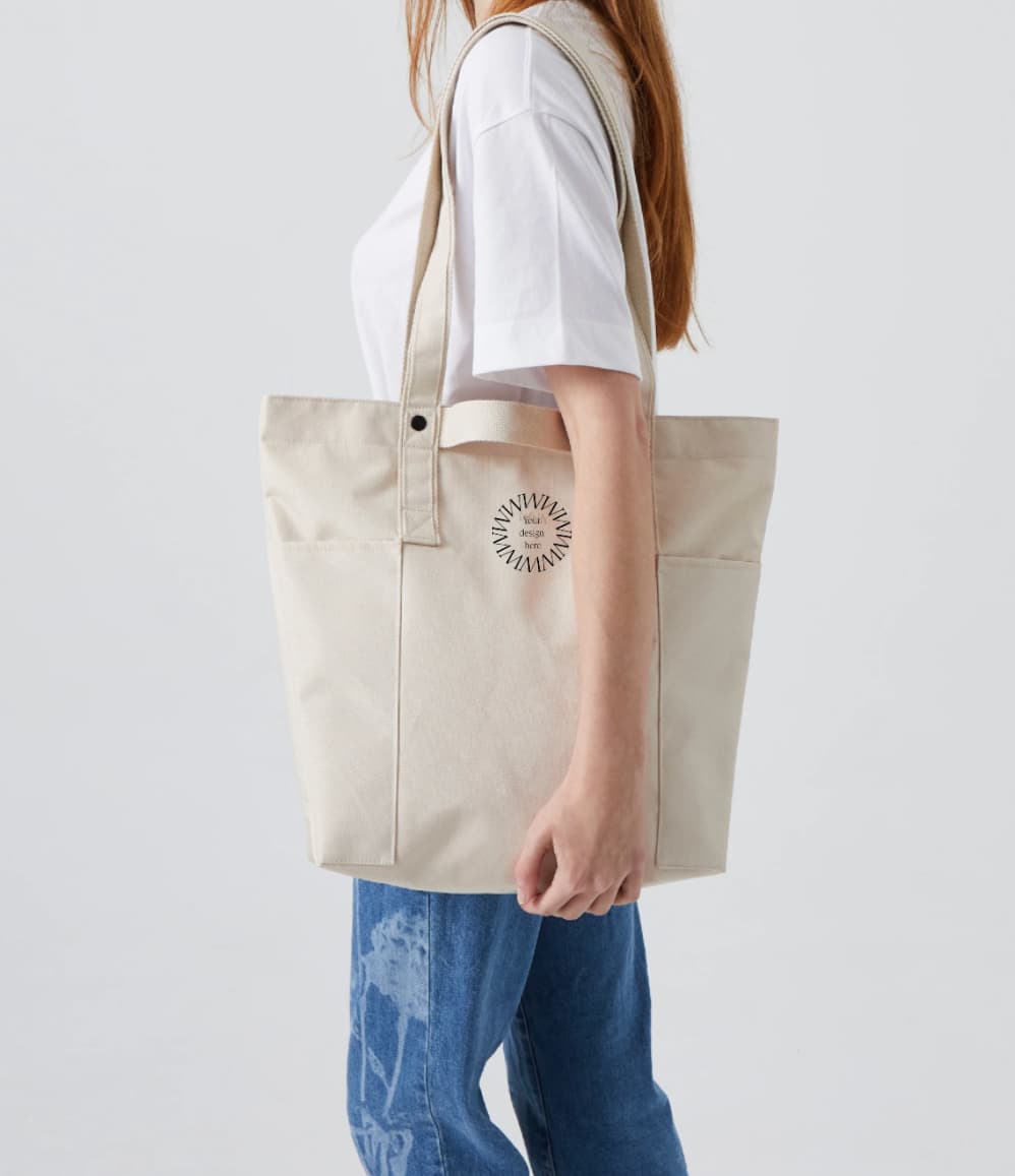Water-Resistant Tote Bag in cream