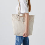 Water-Resistant Tote Bag in cream