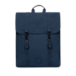 Navy blue vegan slim backpack. Eco-friendly branded merchandise