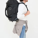 Wheeled Duffel 37L in black, worn