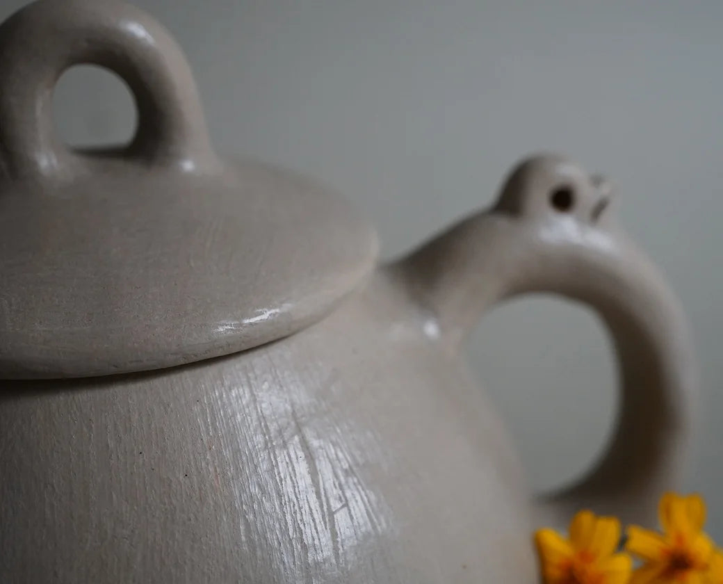 Artisan made white clay teapot, premium corporate gift for executive gifting and VIP clients