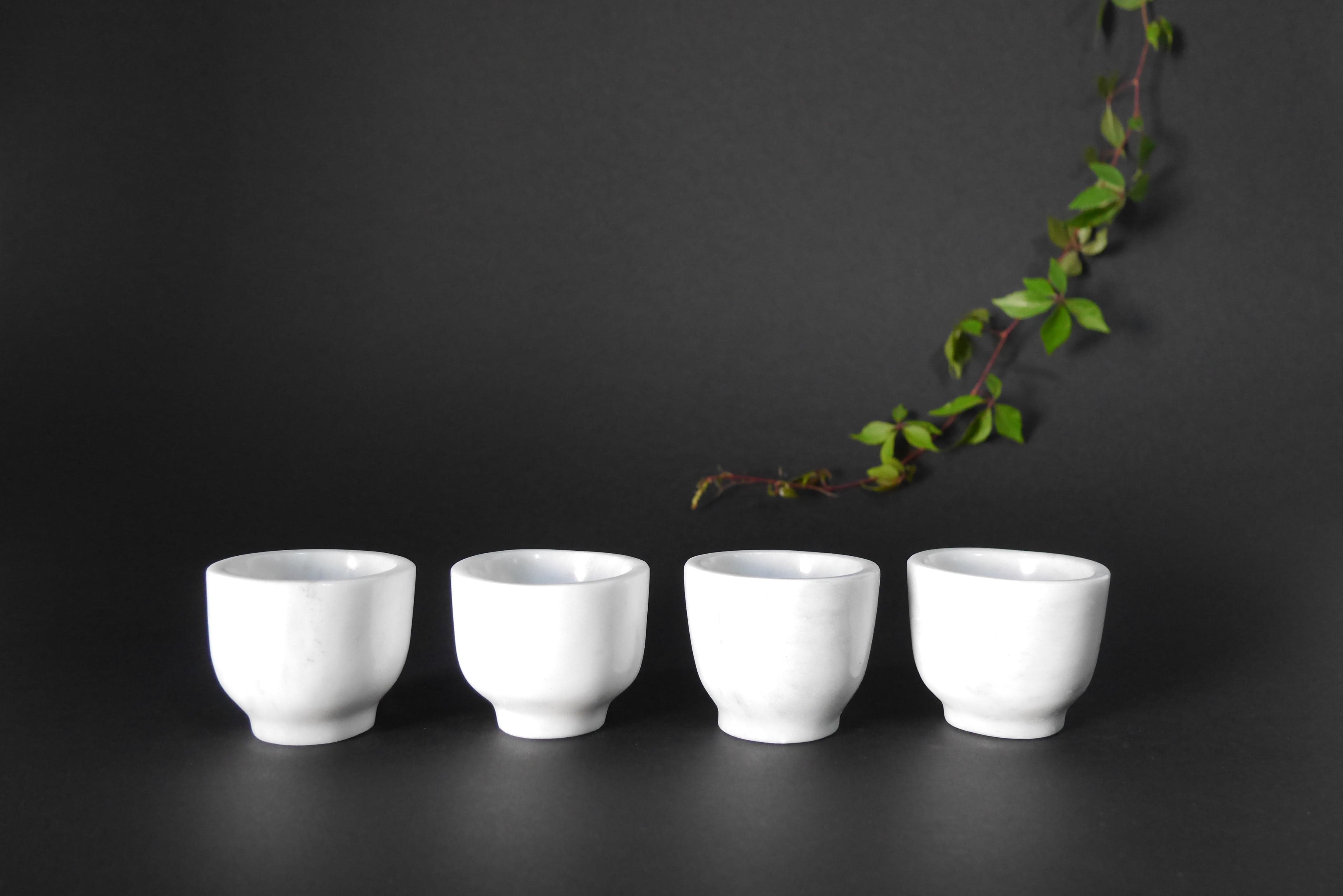 white marble mezcal cups, premium corporate gift for VIP client gifting