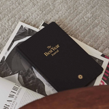 Yearly Growth Journal Planner in black, personalised corporate gifts for women employees.