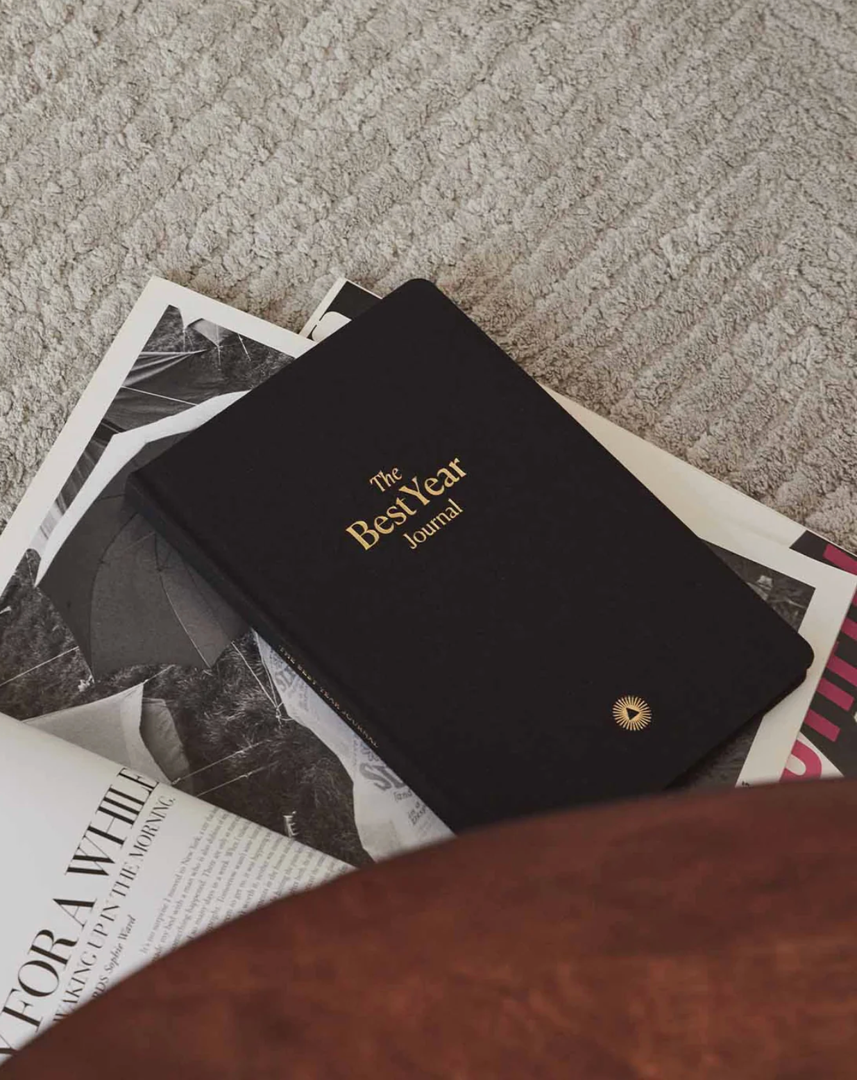 Yearly Growth Journal Planner in black, personalised corporate gifts for women employees.