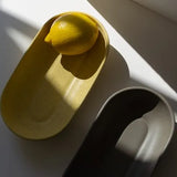 Yellow ceramic serving platter for corporate events and brand activations