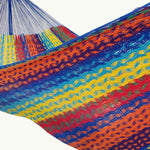 Close-up of handwoven cotton fabric, Yucatan artisan hammock