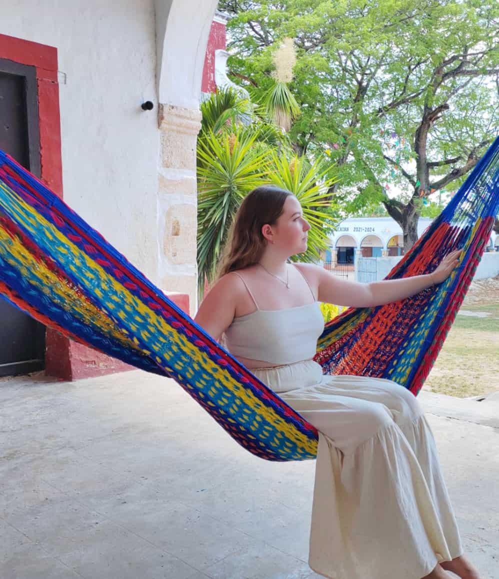 Handwoven Yucatan artisan cotton hammock, self care gift