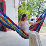 Handwoven Yucatan artisan cotton hammock, self care gift