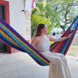 Handwoven Yucatan artisan cotton hammock, self care gift