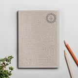 Grey debossed Zurich notebook personalised for corporate gifting, premium sustainable event swag